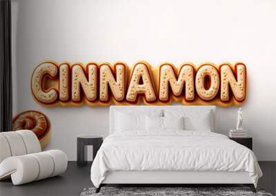 cinnamon rolls editable text effect template use for font style logo Wall mural