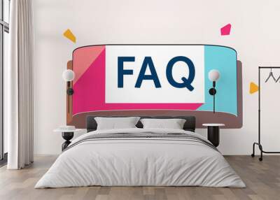 Colorful vector flat design banner faq. This sign is well adapted for web design. Wall mural