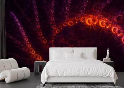 3D rendering abstract colorful fractal light background Wall mural