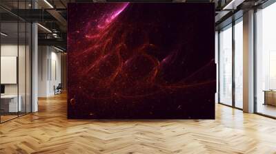 3D rendering abstract colorful fractal light background Wall mural