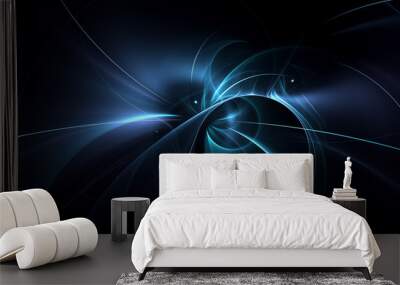 3D rendering abstract fractal light background Wall mural