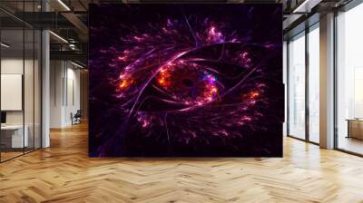 3D rendering abstract fractal technology wallpaper  Wall mural