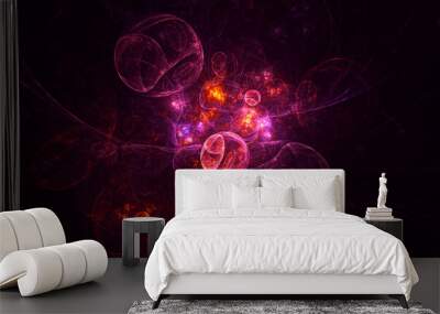 3D rendering abstract multicolor fractal light background Wall mural