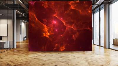 3D rendering abstract multicolor fractal light background Wall mural