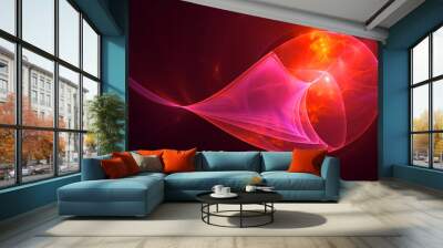 3D rendering abstract multicolor fractal light background Wall mural