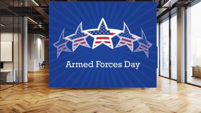 Armed Forces Day vector. Vector illustration of stars and stripes. Abstract flag of the United States. Important day Wall mural