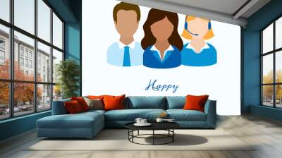 Happy Administrative Professionals' Day vector. Administrative workers men and women vector. Office people icon set. Important day Wall mural