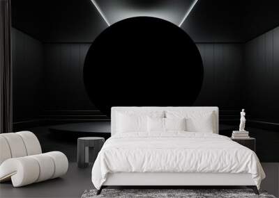 spherical sculpture in a dark room with dramatic lighting Wall mural