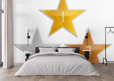 STARS *** Gold Silver Bronce Wall mural