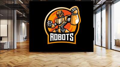 Robot Esport Mascot Logo Illustration Wall mural