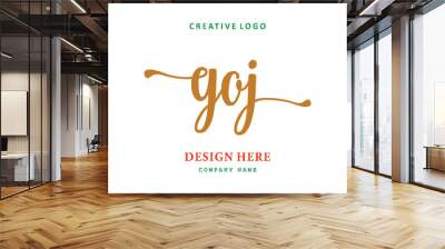 GOJ lettering logo is simple, easy to understand and authoritative Wall mural