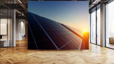 Solar Panels in Dim Light 3d rendering Wall mural