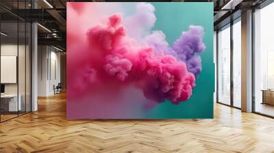 features a vibrant display of colorful smoke or cloud-like formations. The predominant colors include shades of pink, purple, and hints of orange, creating a dreamy and ethereal atmosphere. The soft Wall mural