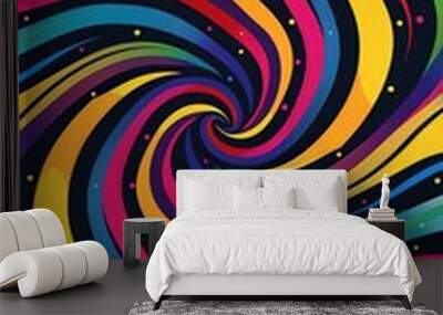 Vibrant Ripple Abstract Flowing Stripes Illusion Wall mural