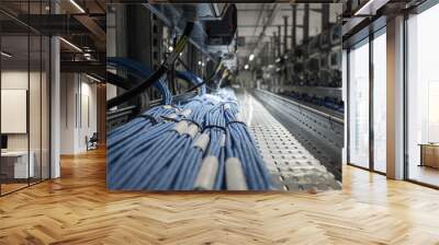 wires and optical fibers in a modern datacenter Wall mural