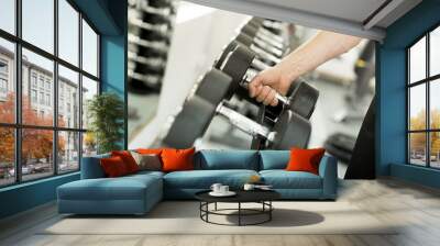 Dumbbell in the gym Wall mural