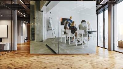 multiracial modern business team developing the company's strategy at the office Wall mural