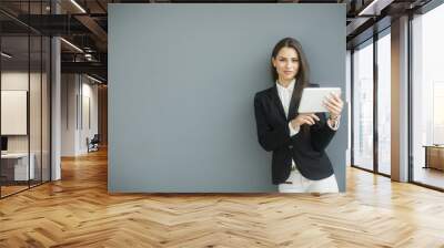 young woman with tablet Wall mural