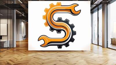 the initial s gear wrench, vecto Wall mural