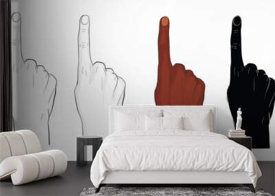 pointing finger Wall mural