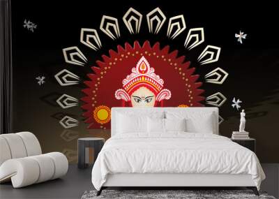 Durga Puja Greetings Card Illustration 1 Wall mural