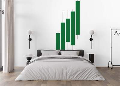 stock market candle graph transparent png or isolated on white background Wall mural