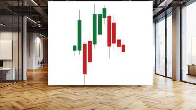 stock market candle graph transparent png or isolated on white background Wall mural