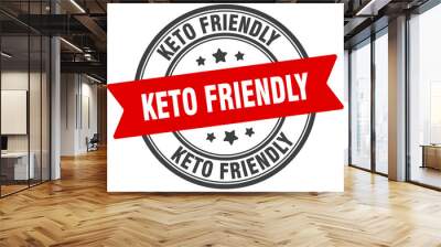 keto friendly stamp. keto friendly label on transparent background. round sign Wall mural