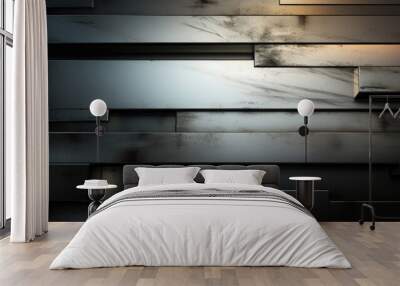 Metal background. Abstract modern metalic texture. Futuristic metal plates banner Wall mural