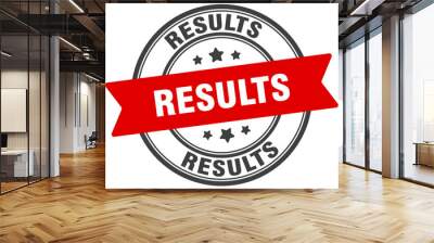 results stamp. results label on transparent background. round sign Wall mural