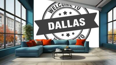 Welcome to Dallas stamp. Dallas round sign Wall mural