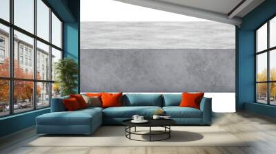 Gray concrete stone podium for product placement isolated on transparent background Wall mural