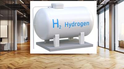 Hydrogen tank isolated on transparent background Wall mural