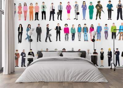 group of people illustration Wall mural