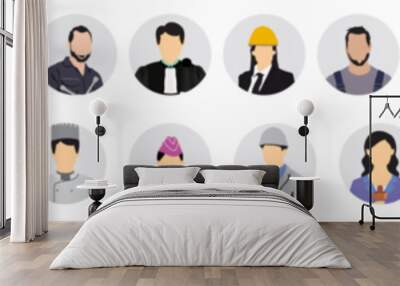 occupation avatar profile set Wall mural