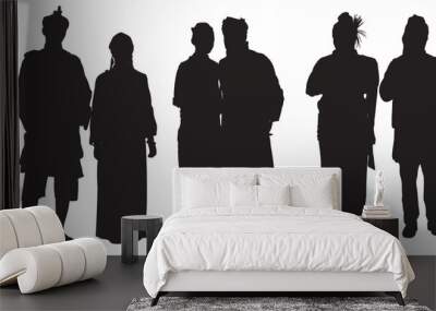 Sikkimese traditional dress silhouette Wall mural