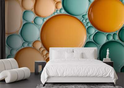 Abstract Background with Teal and Orange Circles Wall mural