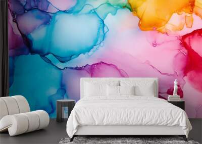 Abstract Colorful Ink Art Background for Your Designs Wall mural