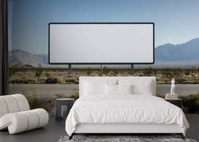 Blank Billboard Mockup in Desert Landscape - Perfect for Your Next Ad Campaign! Wall mural