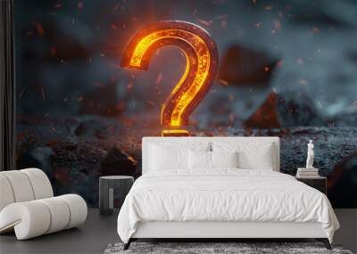 Burning Question Mark Wall mural