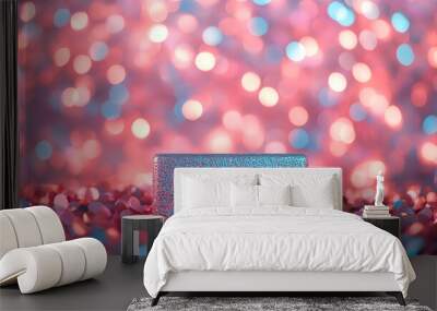 Glitter Texture Background for Product Mockup with Bokeh Lights and Confetti Wall mural