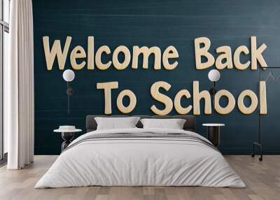 School classroom and green chalkboard with 