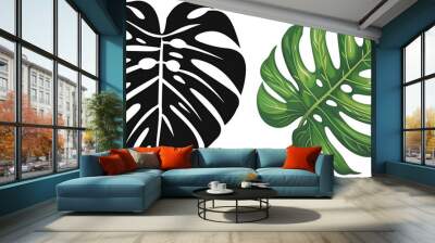 Vector monstera leaf svg Wall mural