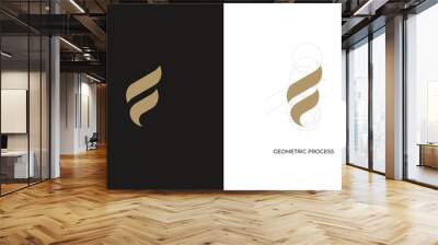 illustration vector graphic design. minimalist logo combination pictogram and monogram logo letter F Wall mural