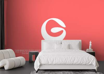 illustration vector graphic logo designs. monogram logo letter G in abstract circle rounded shape Wall mural