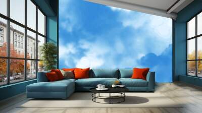 sky blue watercolor cloudscape pattern, vector illustration Wall mural