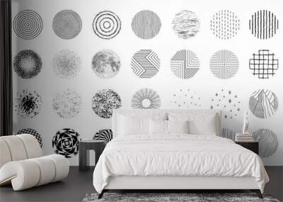 Texture circle, round halftone pattern. Vector round texture clipart Wall mural