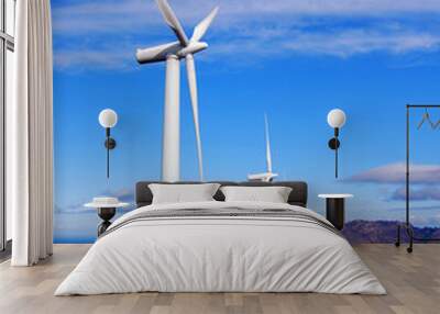 wind turbines on the sea coast. Wall mural