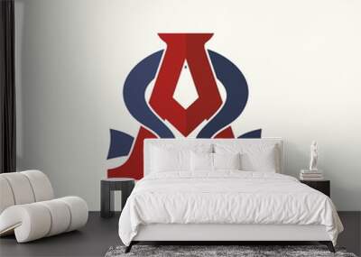 Church logo. Intertwined letters Alpha and Omega Wall mural