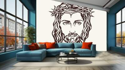 Face of Jesus hand drawn Wall mural